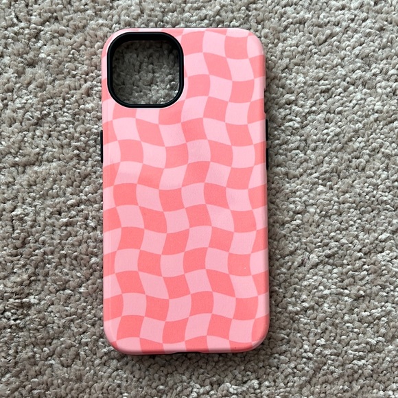 Other - Pink wavy checkered iPhone 13 case